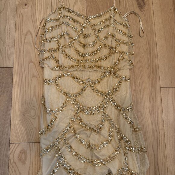 Gold Sequin Mini Dress - Picture 1 of 3